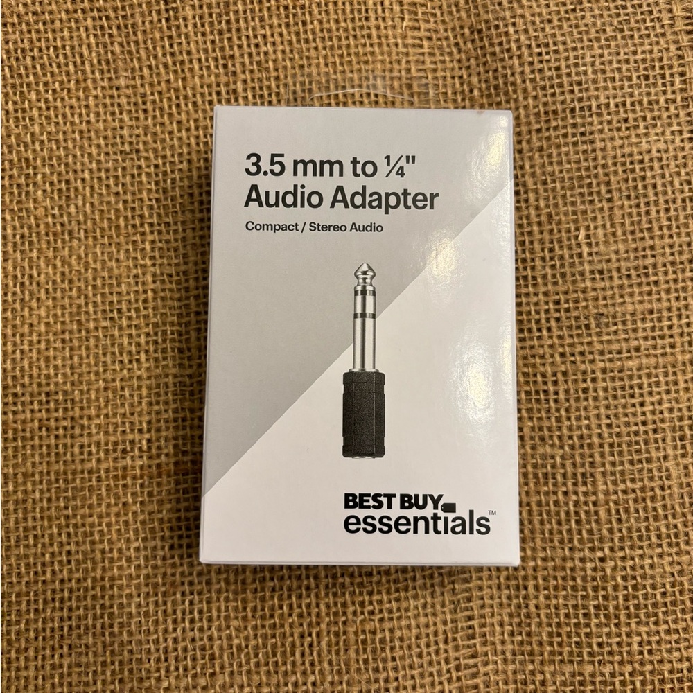 3.5 mm to 1/4” audio adapter. NIB